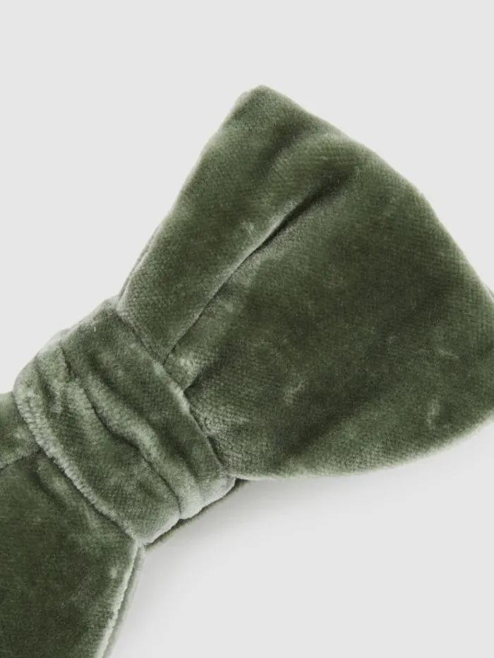 REISS Ties and Pocket Squares Men Velvet Bow Tie Sage Green