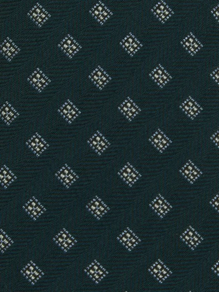 REISS Ties and Pocket Squares Men Wool Silk Foulard Textured Tie Forest Green