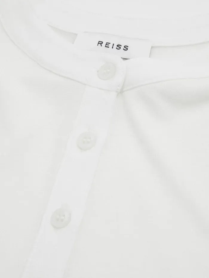 REISS Tops and TShirts Children Grandad Collar LongSleeve Top Ivory