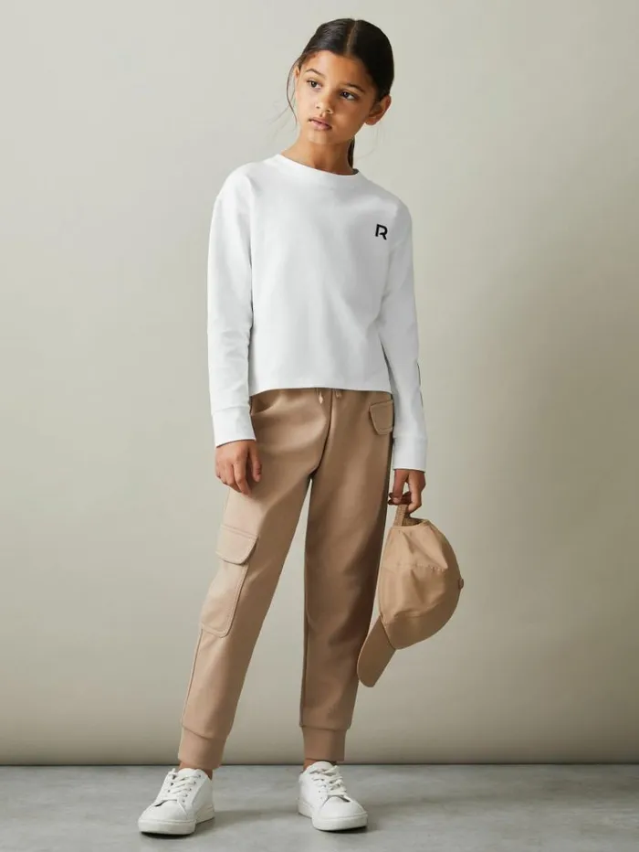 REISS Tops and TShirts Children Logo Crew Neck Sweat Top White
