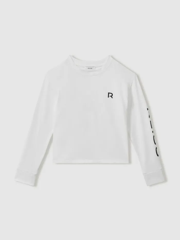 REISS Tops and TShirts Children Logo Crew Neck Sweat Top White