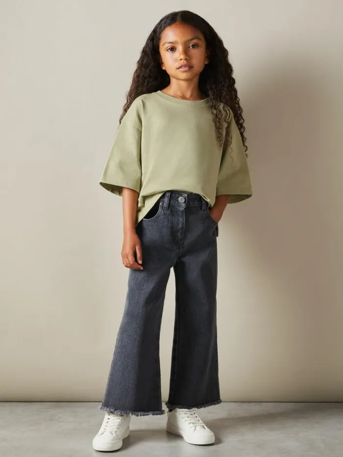 REISS Tops and TShirts Children Oversized Cotton Crew Neck TShirt Sage