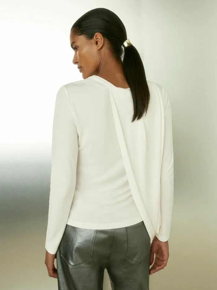 REISS Tops Women DrapedJersey Top Ivory