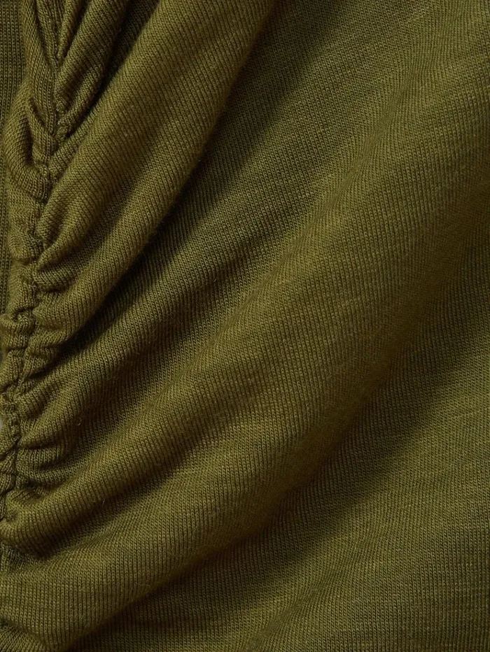 REISS Tops Women Marled Asymmetric Ruched Top Green