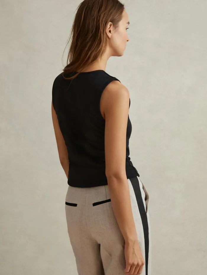 REISS Tops Women Scoop Neck Vest Black