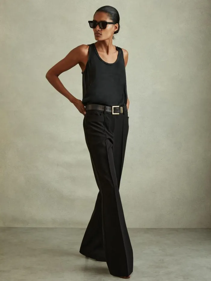 REISS Tops Women Silk Front Vest Black