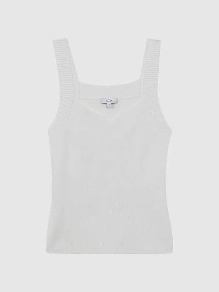 REISS Tops Women Sweetheart Neck Top White