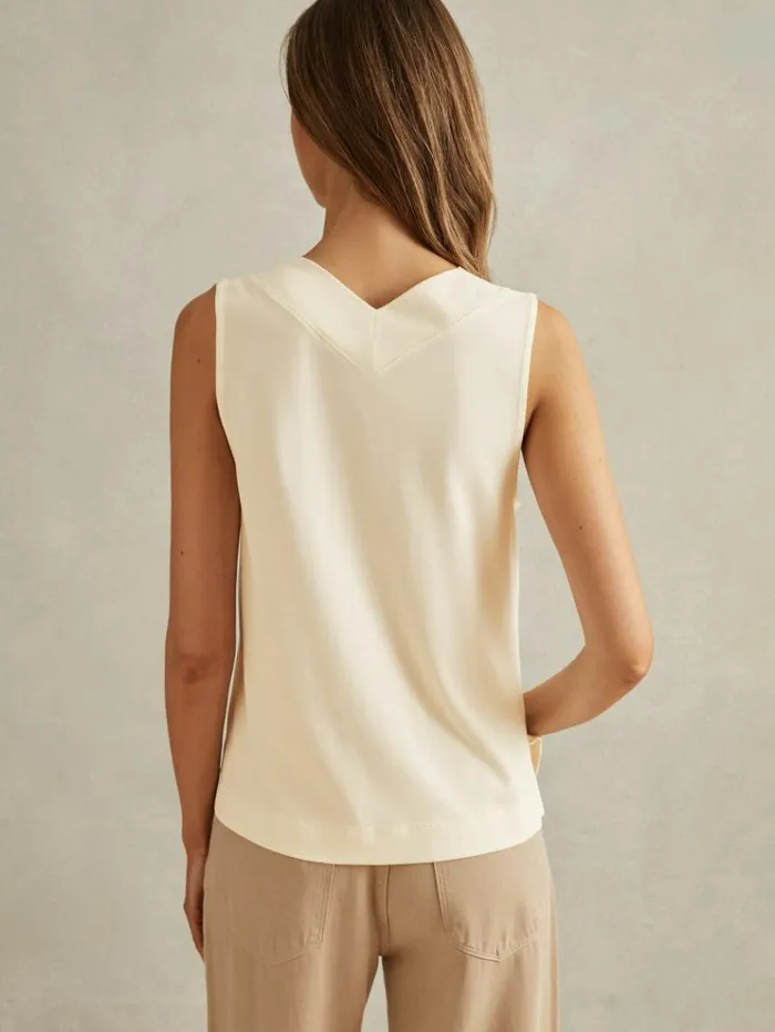 REISS Tops Women VNeck Shell Top Ivory