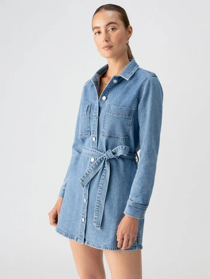 Sanctuary Clothing Denim Women Denim Utility Shirt Dress Solar Flare