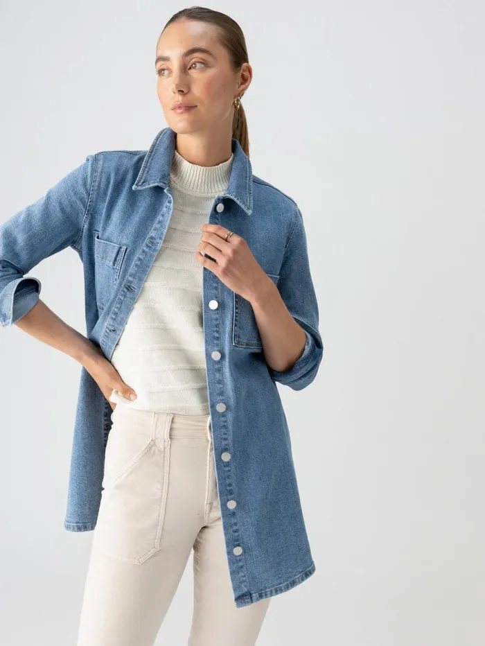 Sanctuary Clothing Denim Women Denim Utility Shirt Dress Solar Flare