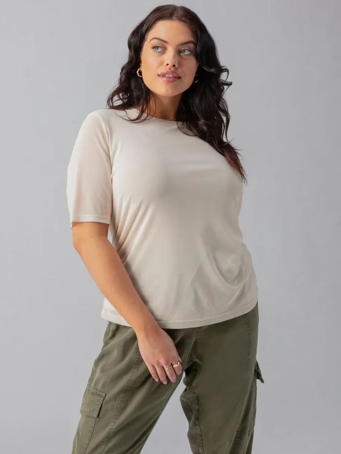 Sanctuary Clothing Inclusive Women Half Sleeve Perfect Mesh Tee Birch Inclusive Collection Sanctuary Clothing Inclusive Women Half Sleeve Perfect Mesh Tee Birch Inclusive Collection
