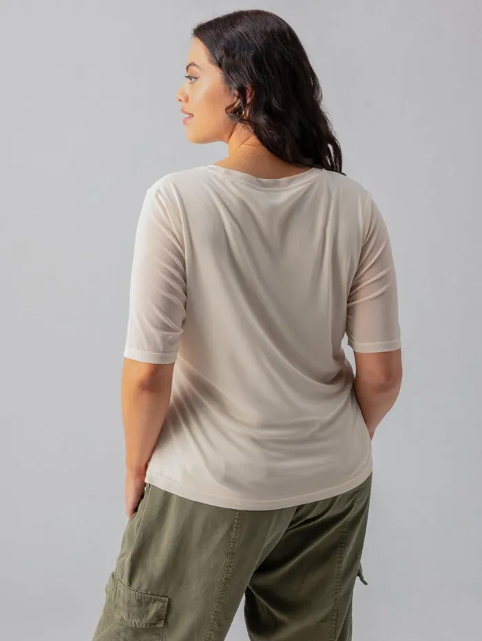 Sanctuary Clothing Inclusive Women Half Sleeve Perfect Mesh Tee Birch Inclusive Collection Sanctuary Clothing Inclusive Women Half Sleeve Perfect Mesh Tee Birch Inclusive Collection