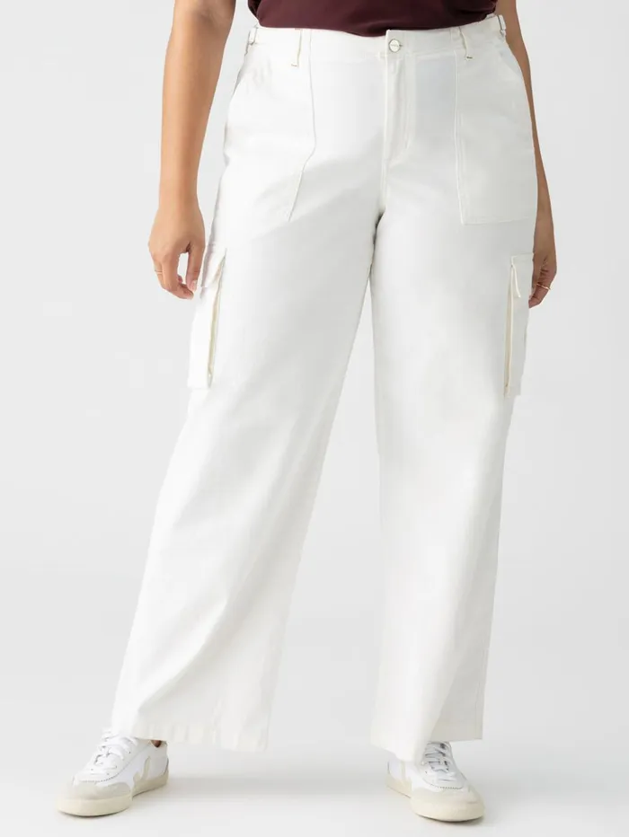 Sanctuary Clothing Inclusive Women Reissue Cargo Standard Rise Pant White Inclusive Collection Sanctuary Clothing Inclusive Women Reissue Cargo Standard Rise Pant White Inclusive Collection
