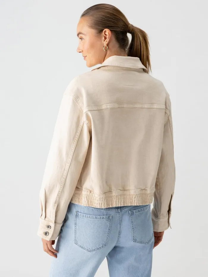 Sanctuary Clothing Jackets and Outerwear Women Cargo Denim Jacket Toasted Almond
