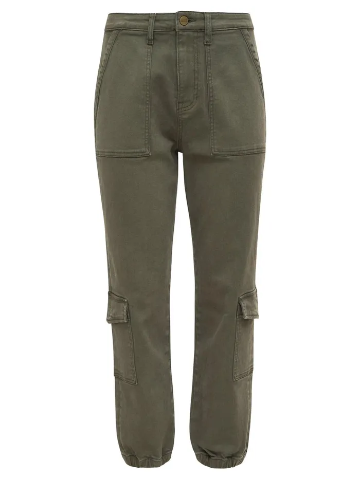 Sanctuary Clothing Pants Women Brooklyn Cargo High Rise Pant Mossy Green