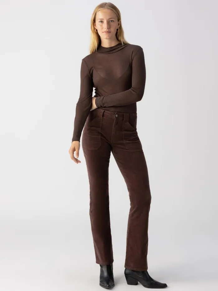 Sanctuary Clothing Pants Women Corduroy Hayden Bootcut Standard Rise Pant Brown Sugar