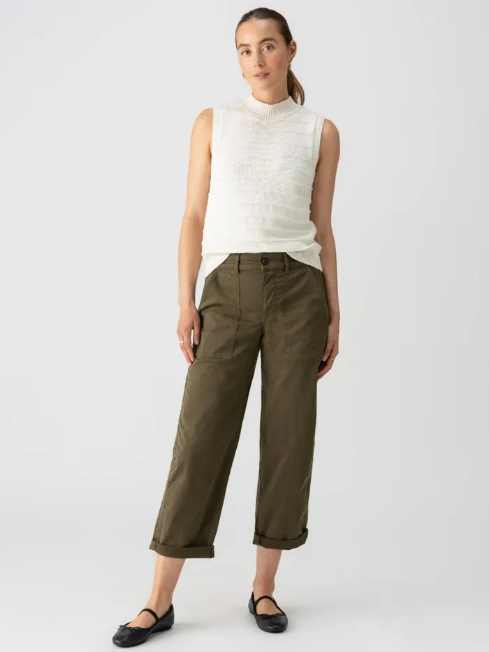 Sanctuary Clothing Pants Women Cruiser Chino SemiHigh Rise Pant Burnt Olive