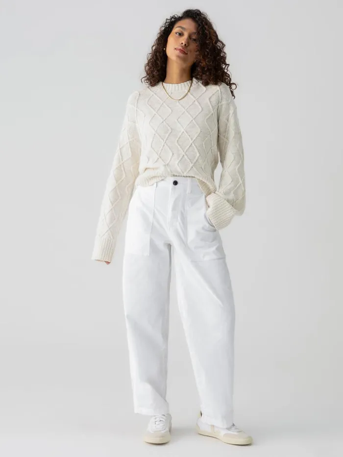 Sanctuary Clothing Pants Women Cruiser Chino SemiHigh Rise Pant Chalk