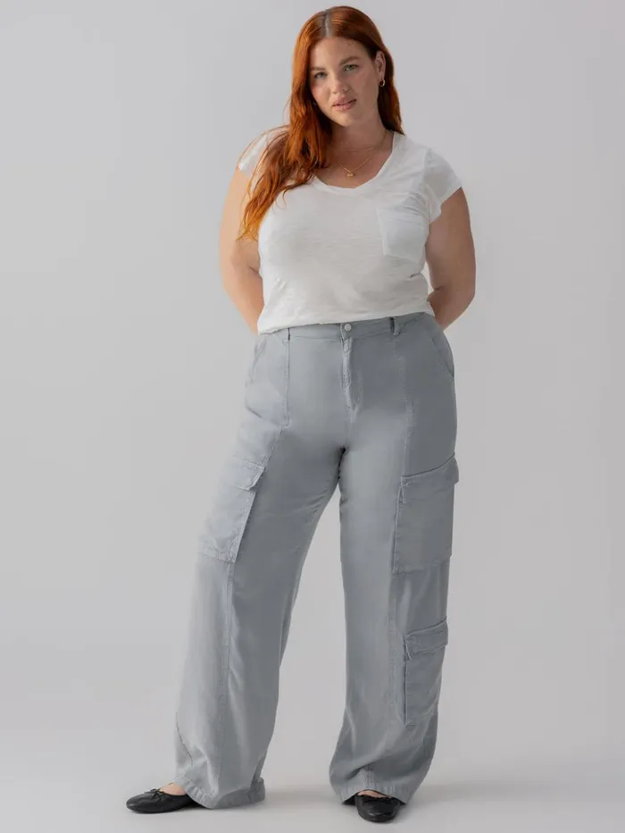 Sanctuary Clothing Pants Women Doheny Standard Rise Cargo Pant Eucalyptus Inclusive Collection