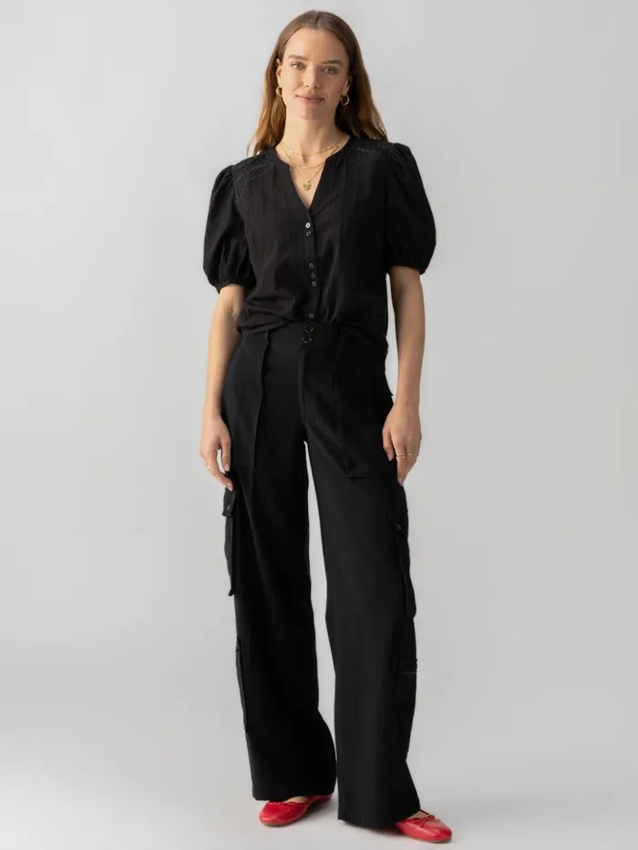 Sanctuary Clothing Pants Women OTT SemiHigh Rise Cargo Pant Black