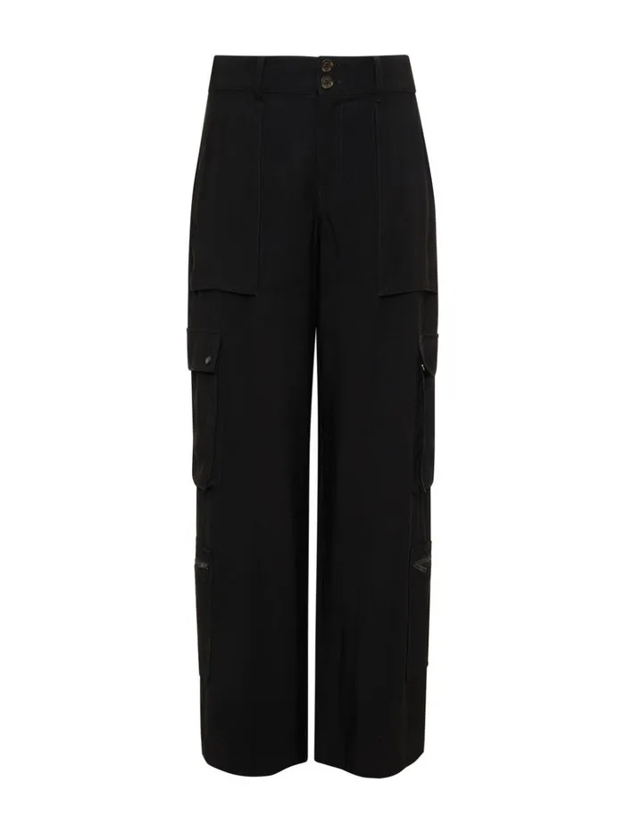 Sanctuary Clothing Pants Women OTT SemiHigh Rise Cargo Pant Black