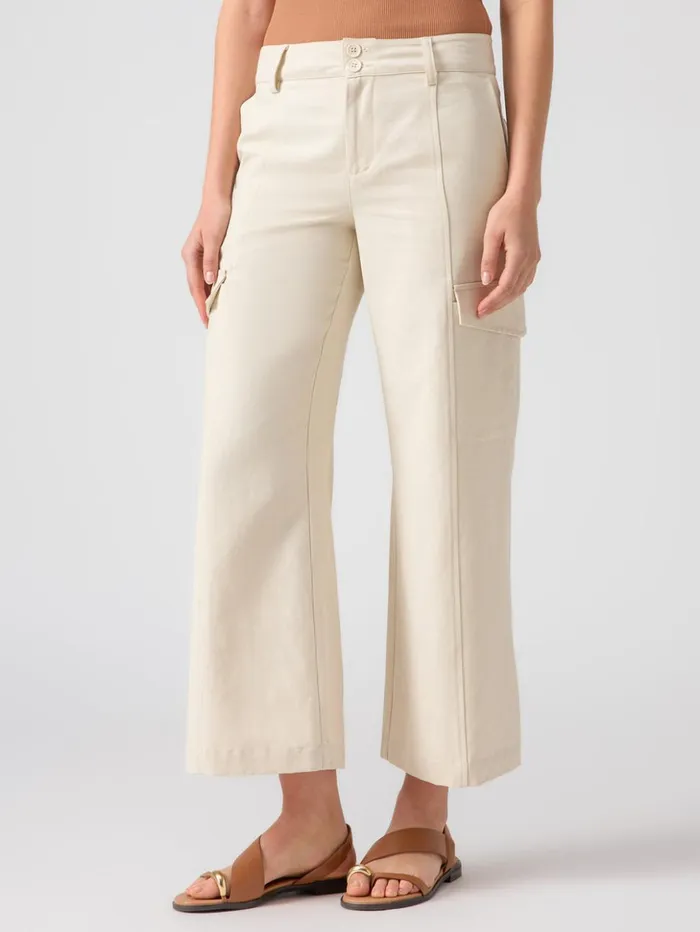Sanctuary Clothing Pants Women Rebel Wide Leg Standard Rise Crop Pant Birch
