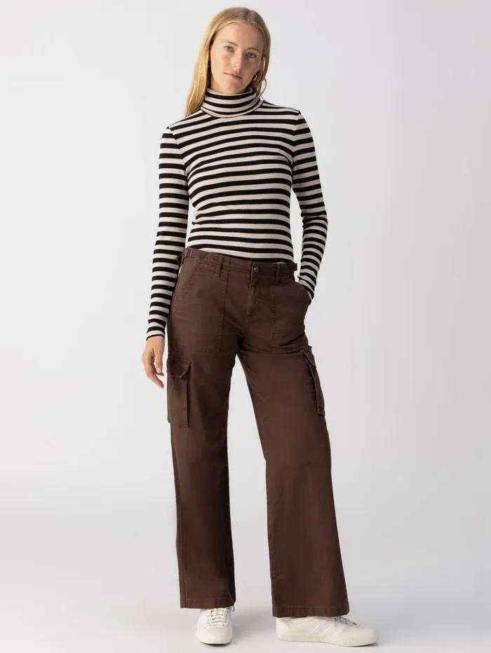 Sanctuary Clothing Pants Women Reissue Cargo Standard Rise Pant Brown Sugar