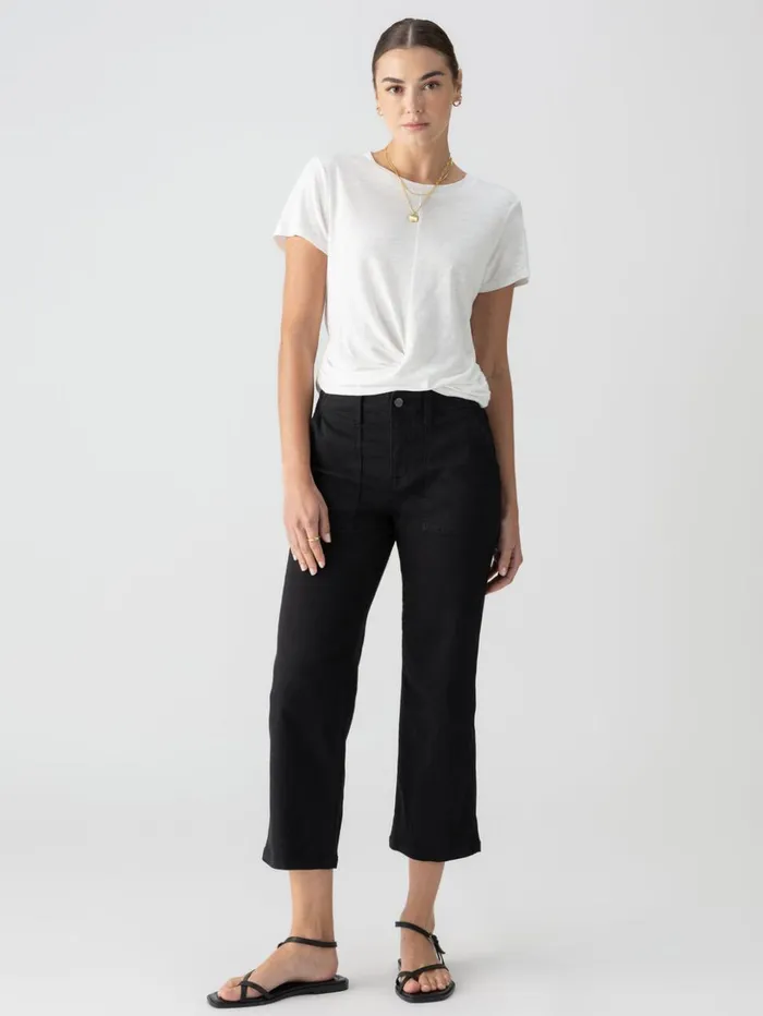 Sanctuary Clothing Pants Women Vacation Crop High Rise Pant Black