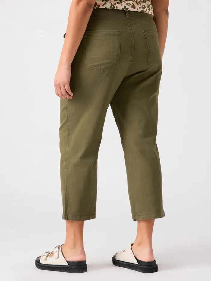 Sanctuary Clothing Pants Women Vacation Crop High Rise Pant Burnt Olive Inclusive Collection