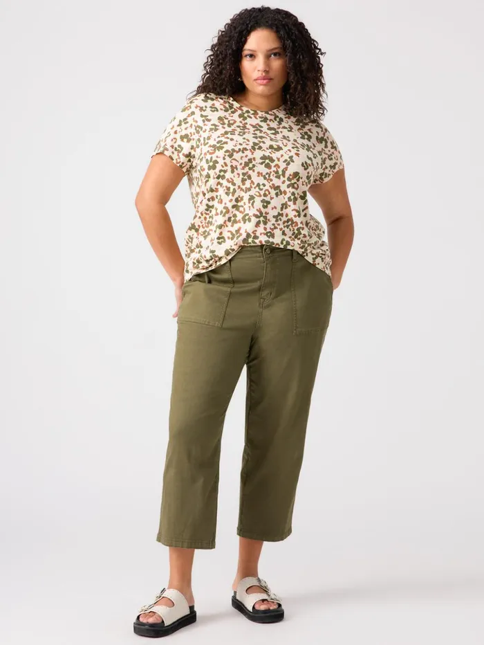 Sanctuary Clothing Pants Women Vacation Crop High Rise Pant Burnt Olive Inclusive Collection