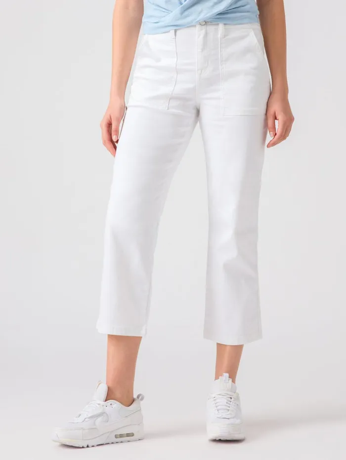 Sanctuary Clothing Pants Women Vacation Crop High Rise Pant White