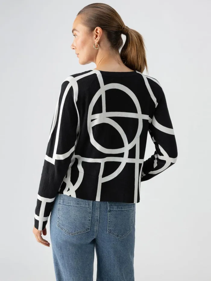 Sanctuary Clothing Sweaters and Cardis Women All Day Long Sweater Graphic Lines Black