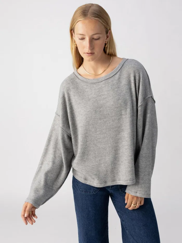Sanctuary Clothing Sweaters and Cardis Women Change Of Scenery Knit Top Heather Ash Sanctuary Clothing Sweaters and Cardis Women Change Of Scenery Knit Top Heather Ash