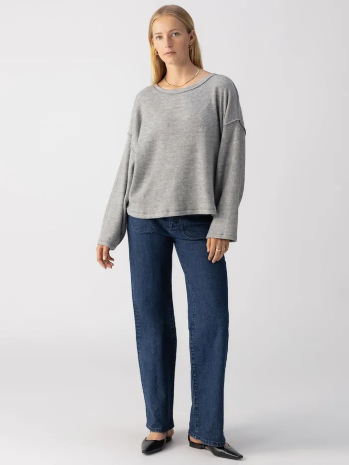 Sanctuary Clothing Sweaters and Cardis Women Change Of Scenery Knit Top Heather Ash Sanctuary Clothing Sweaters and Cardis Women Change Of Scenery Knit Top Heather Ash