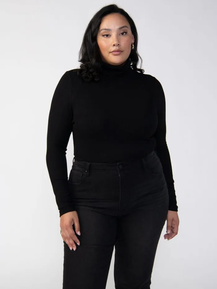 Sanctuary Clothing Sweaters and Cardis Women Essential Turtleneck Top Black Inclusive Collection Sanctuary Clothing Sweaters and Cardis Women Essential Turtleneck Top Black Inclusive Collection