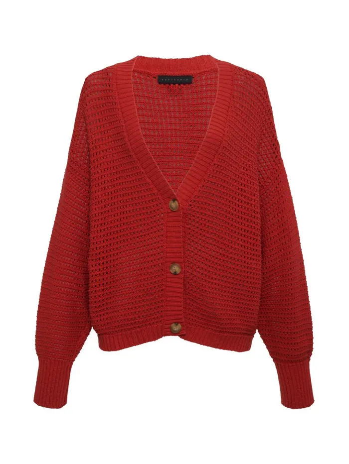 Sanctuary Clothing Sweaters and Cardis Women Falling For Fall Cardi Cherry Red Sanctuary Clothing Sweaters and Cardis Women Falling For Fall Cardi Cherry Red