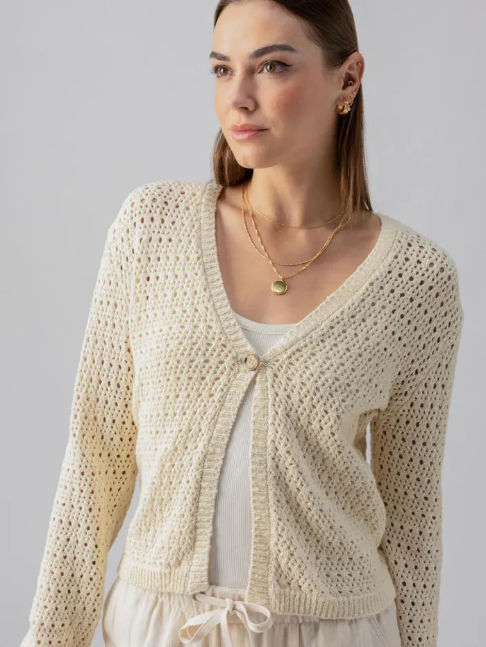 Sanctuary Clothing Sweaters and Cardis Women Open Knit Cardi Birch