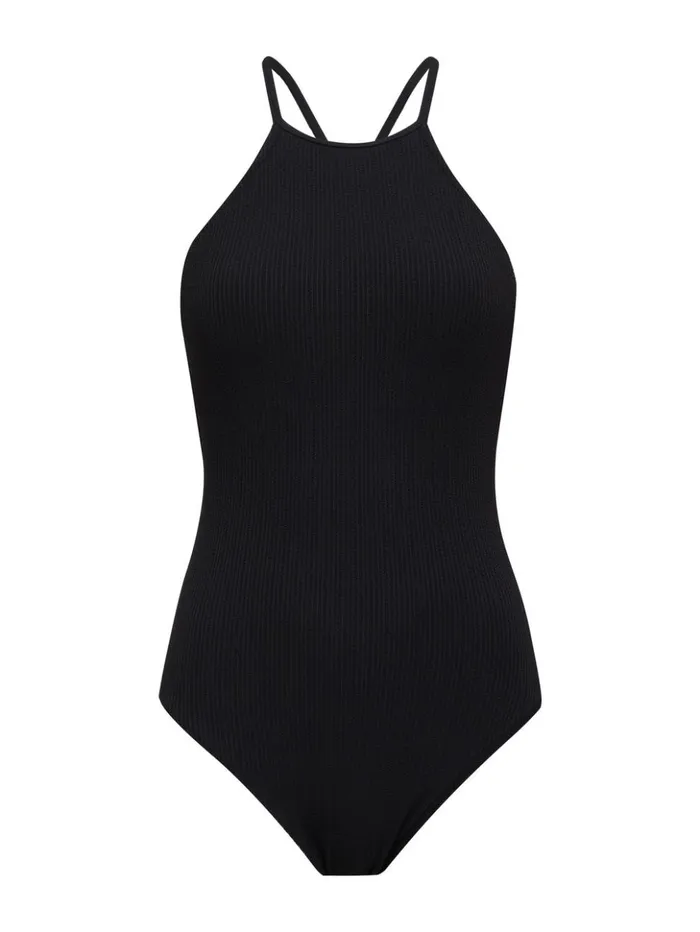 Sanctuary Clothing Swim OnePieces Women Sandbar Solids High Neck OnePiece Swimsuit Black Sanctuary Clothing Swim OnePieces Women Sandbar Solids High Neck OnePiece Swimsuit Black