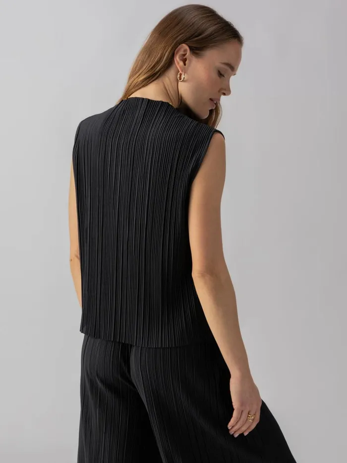 Sanctuary Clothing Tees and Tops Women Plisse Mock Neck Top Black Sanctuary Clothing Tees and Tops Women Plisse Mock Neck Top Black
