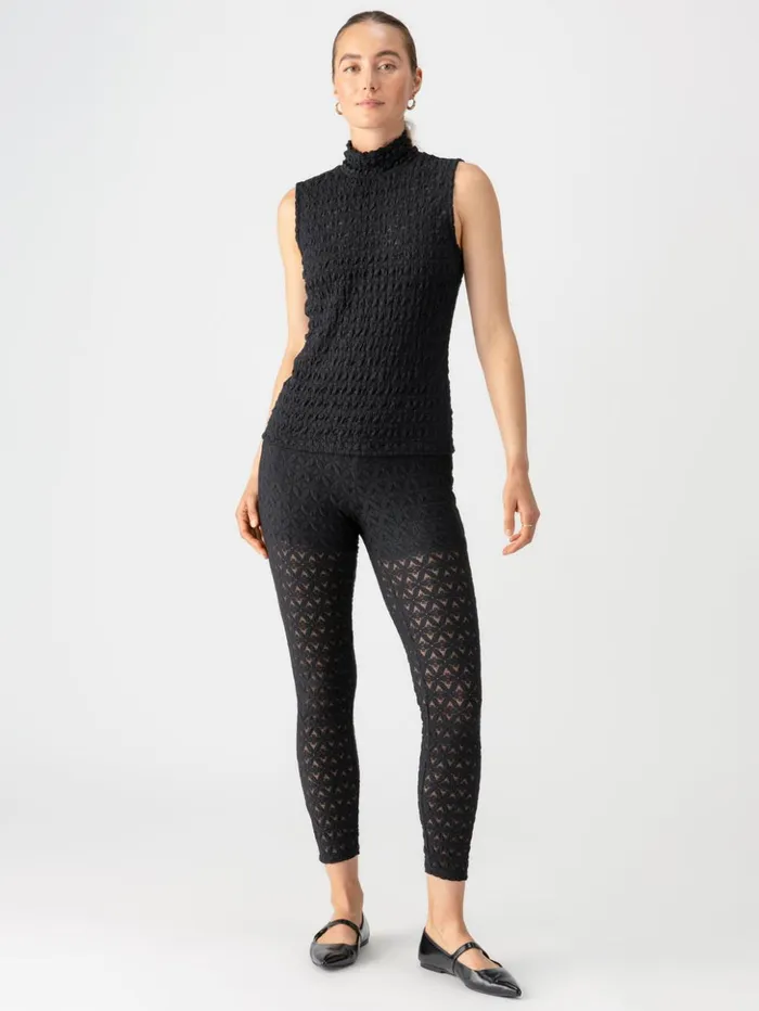 Sanctuary Clothing Tees and Tops Women Pucker Up Lace Mock Neck Tank Black Sanctuary Clothing Tees and Tops Women Pucker Up Lace Mock Neck Tank Black