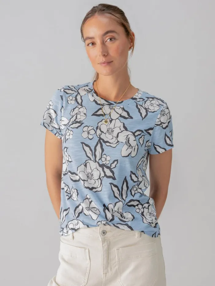 Sanctuary Clothing Tees and Tops Women The Perfect Tee Blue Bliss Floral