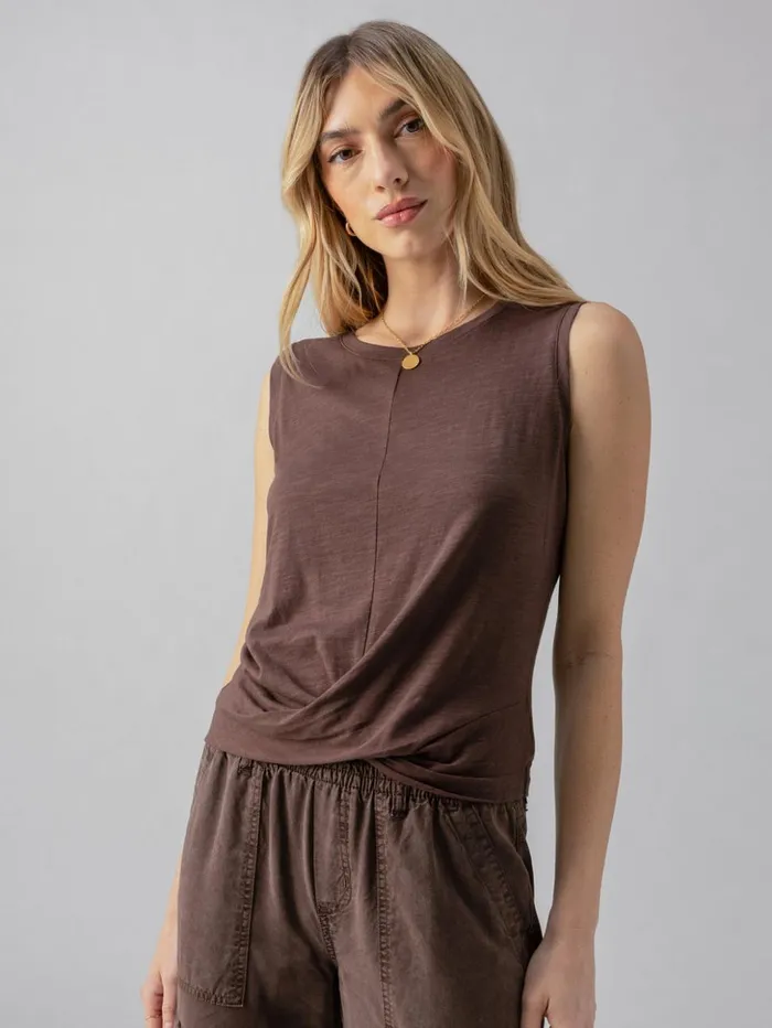 Sanctuary Clothing Tees and Tops Women Twisted Tank Mud Bath