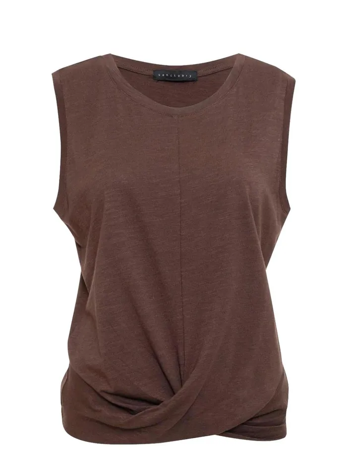 Sanctuary Clothing Tees and Tops Women Twisted Tank Mud Bath