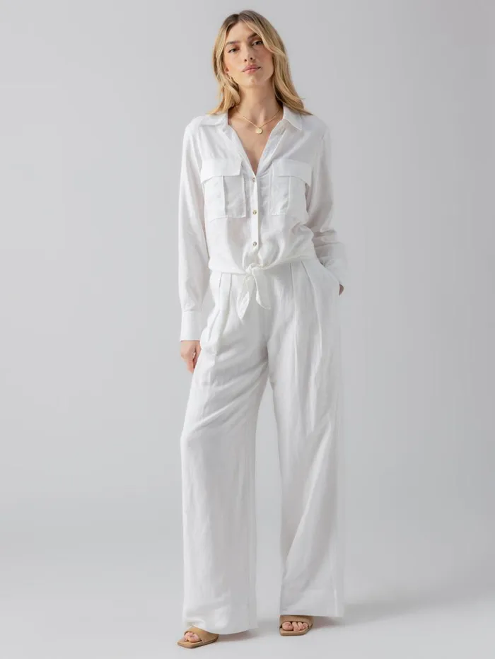 Sanctuary Clothing Tees and Tops Women Utility Pocket Shirt White