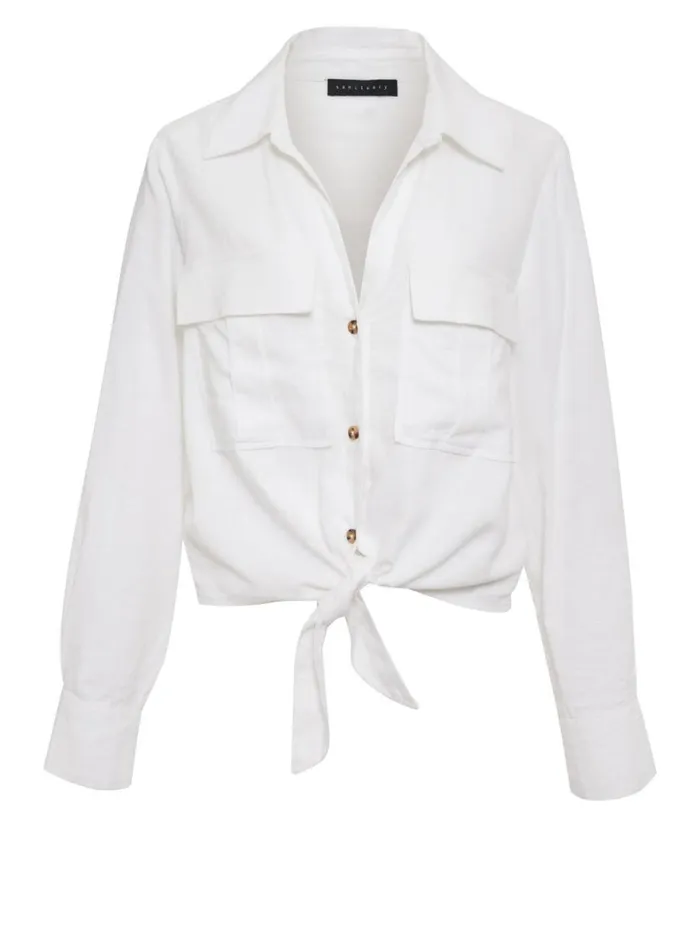 Sanctuary Clothing Tees and Tops Women Utility Pocket Shirt White