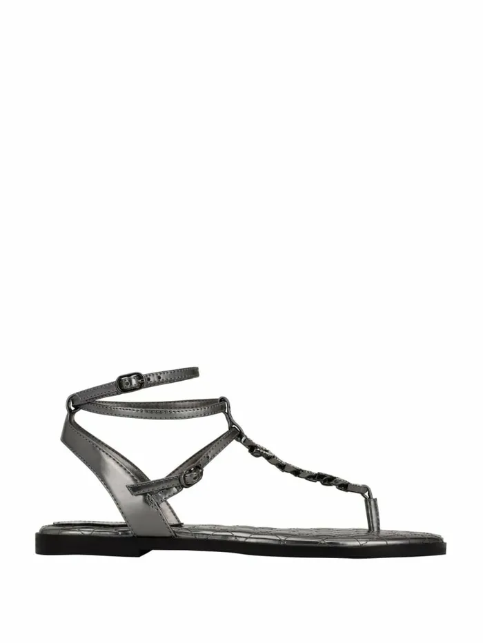 Sandals Brighti Chain TStrap Sandals Pewter GUESS Women