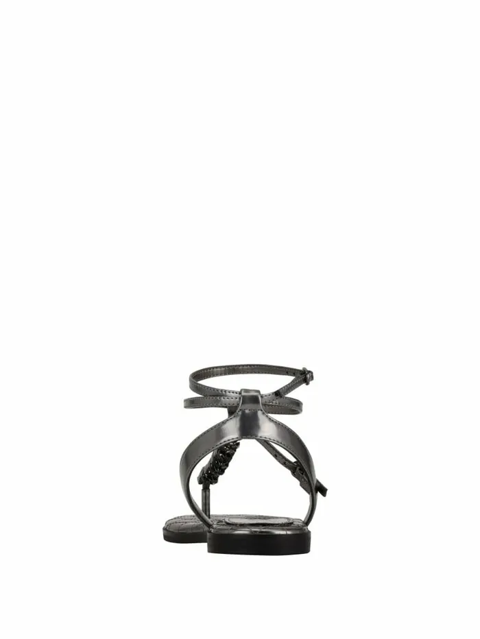 Sandals Brighti Chain TStrap Sandals Pewter GUESS Women