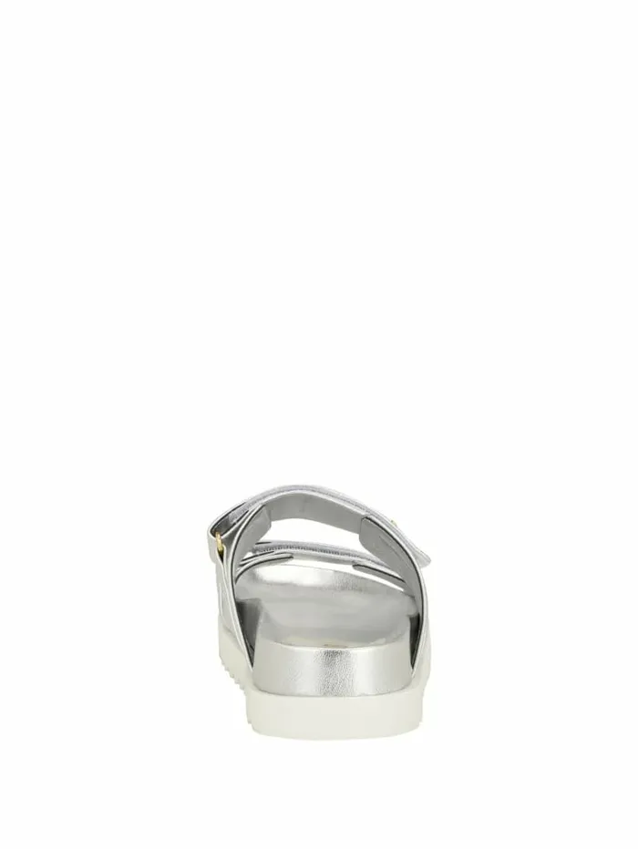 Sandals Fabulon TwoStrap Slides Silver 040 8211 GUESS Women Sandals Fabulon TwoStrap Slides Silver 040 8211 GUESS Women