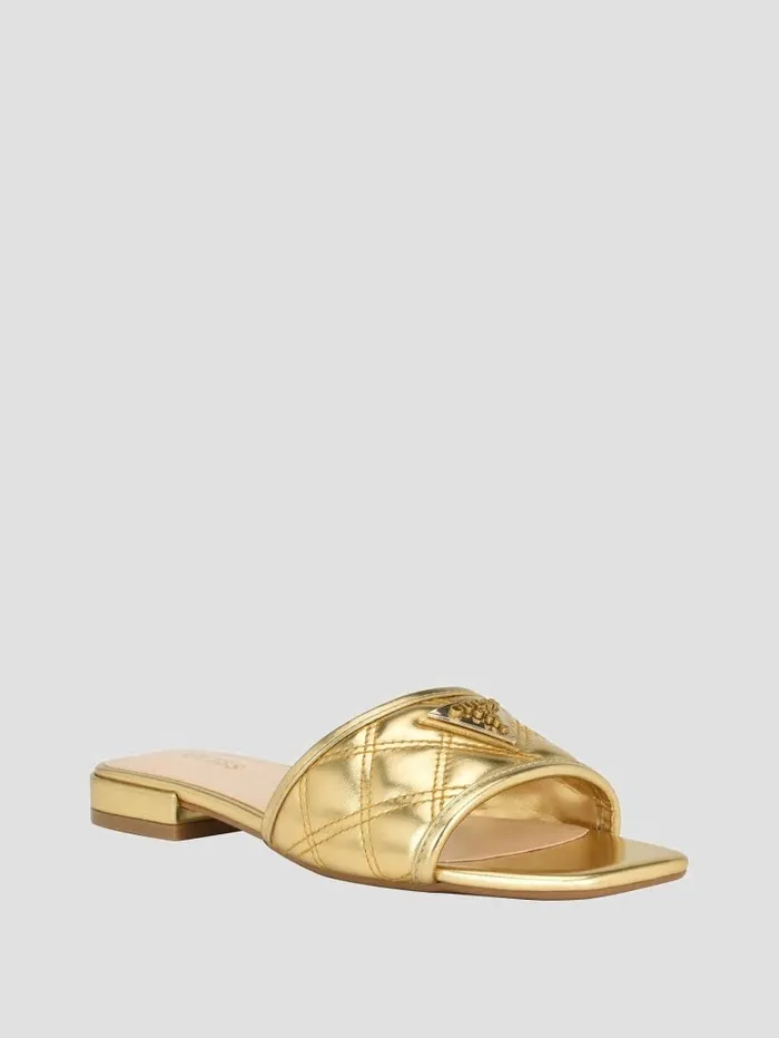 Sandals GUESS Women Tameli Icon Slide Sandals Gold