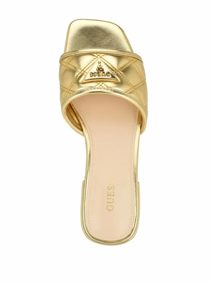 Sandals GUESS Women Tameli Icon Slide Sandals Gold Sandals GUESS Women Tameli Icon Slide Sandals Gold